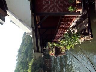 Our "raftel" on the river at the River Kwai Village.