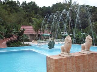 Our pool at the River Kwai Village.