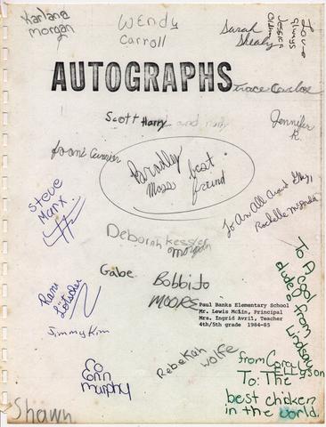 [Image: Autographs Page in the 1984-1985 Class Directory]